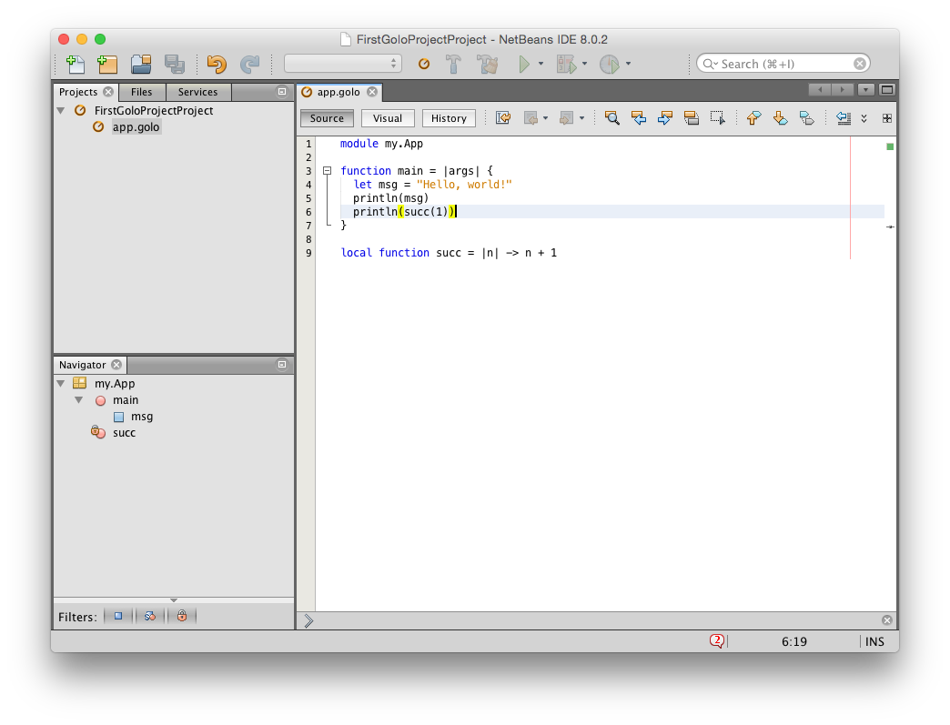 Netbeans and Golo